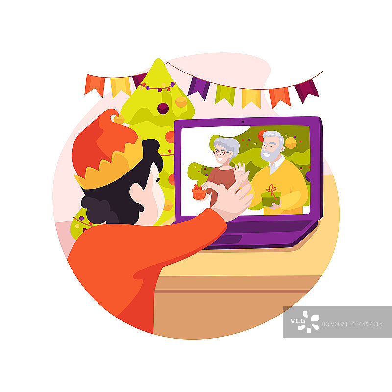 问候祖父母的卡通插画图片素材