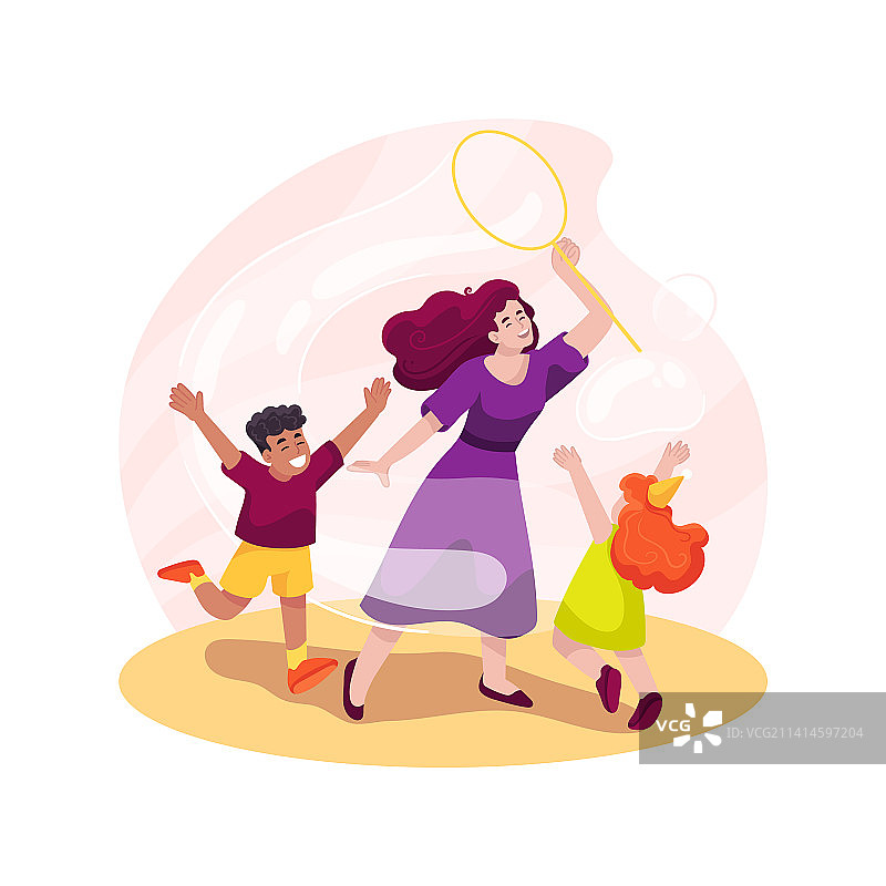 肥皂泡表演卡通形象图片素材