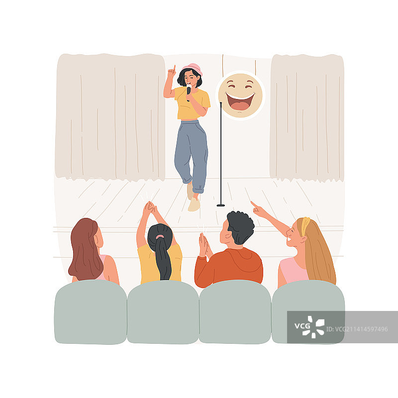 单口喜剧俱乐部卡通插画图片素材