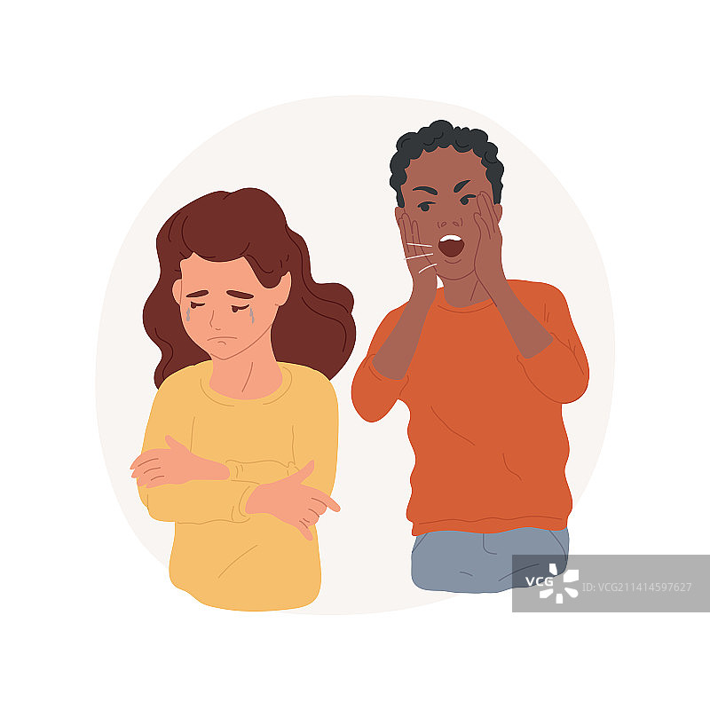 言语欺凌孤立卡通图片素材