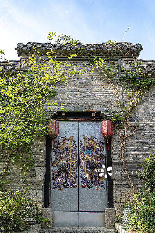 中式传统大门街景图片素材