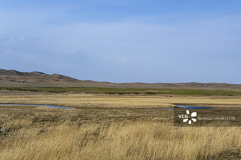 内蒙古锡林浩特锡林九曲景区草原秋色图片素材