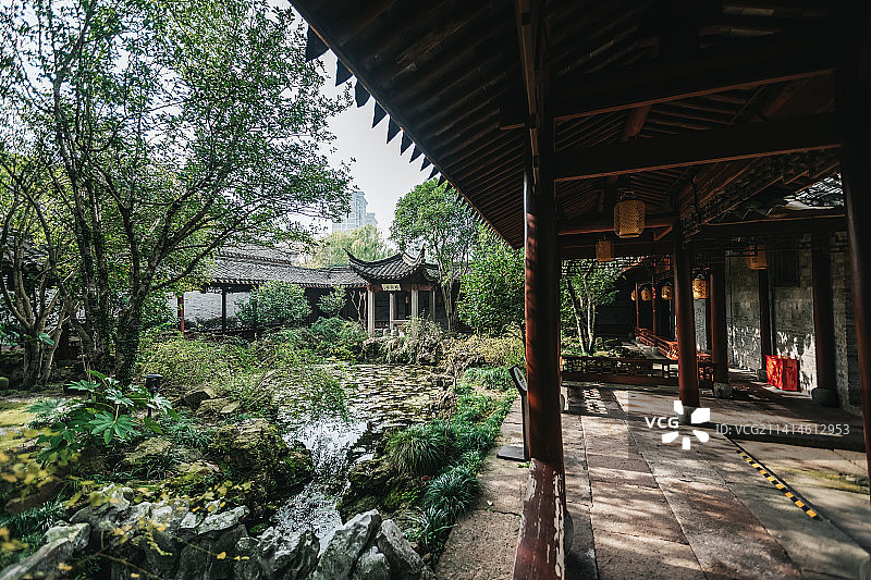 浙江宁波天一阁内景图片素材