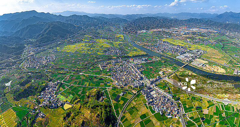 松阳县城 松古平原 松阴溪航拍 浙西南旅行 美丽乡村建设 农村振兴图片素材
