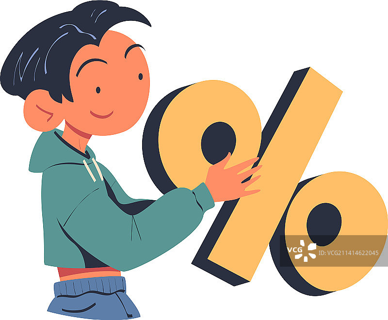 享受折扣的年轻男人角色图片素材