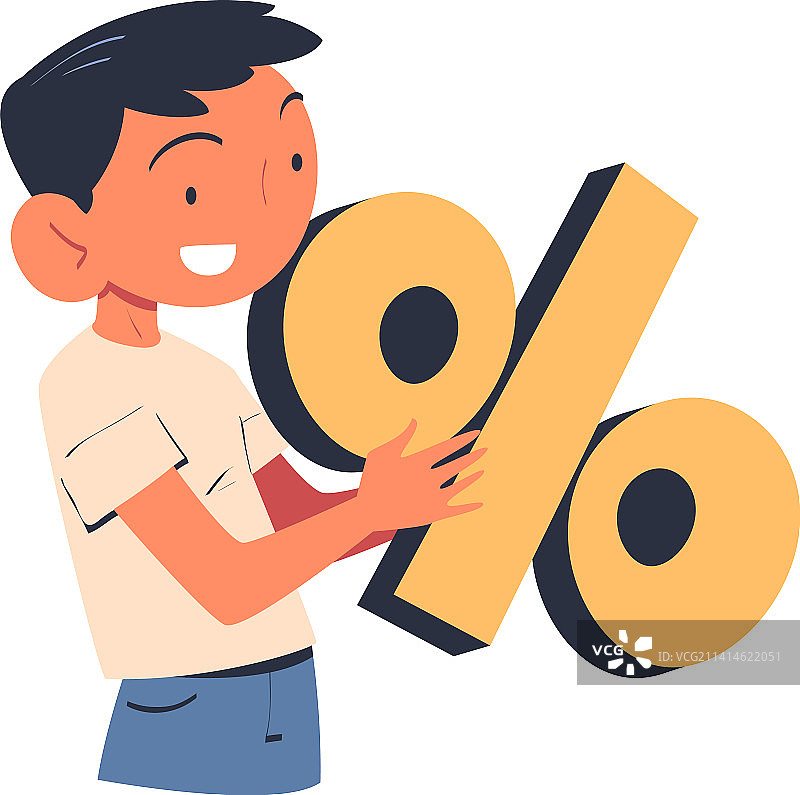 享受折扣的年轻男人角色图片素材