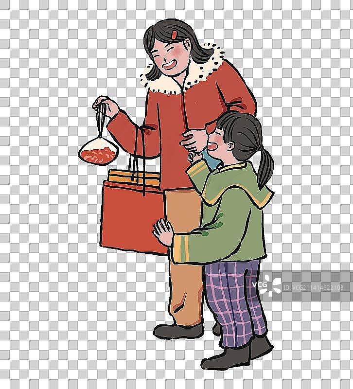 新年除夕春节年货系列摊位购物人们图片素材