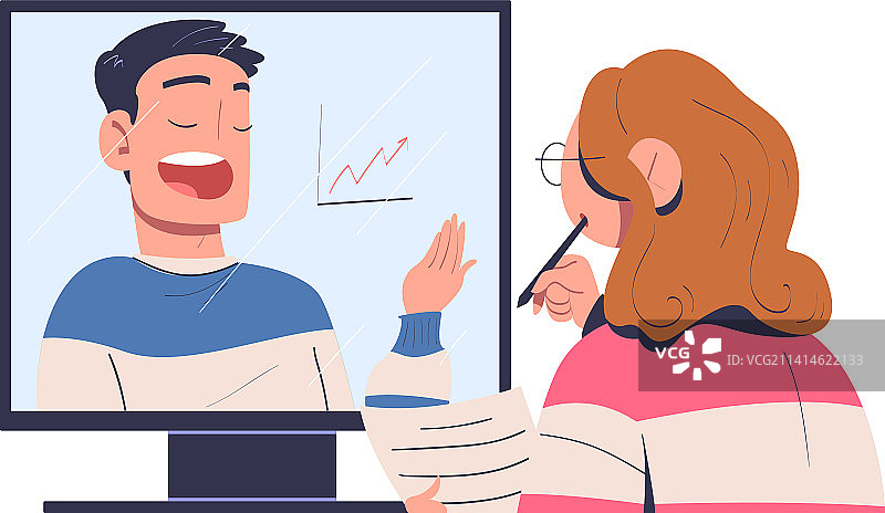 与女性相关的在线教育和电子学习图片素材