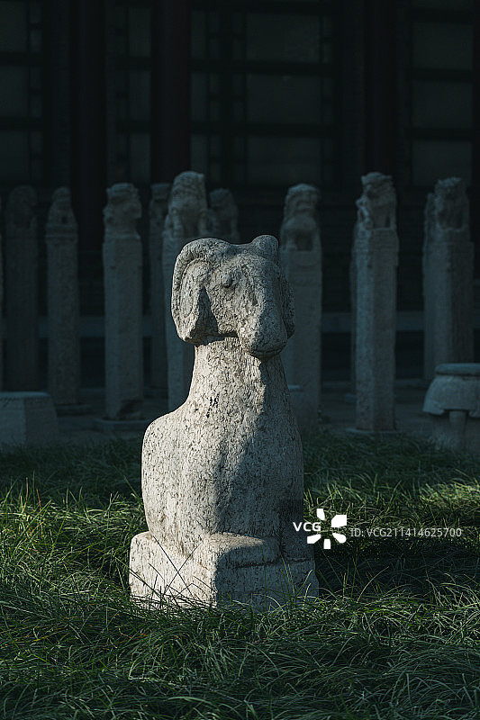 西安碑林博物馆拴马石图片素材