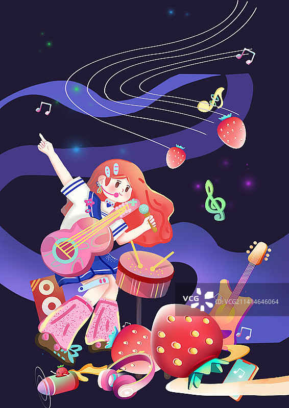 草莓音乐节图片素材