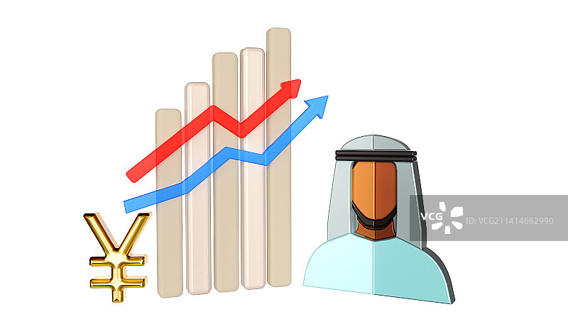 C4D石油插图，股市，金融，沙特图片素材