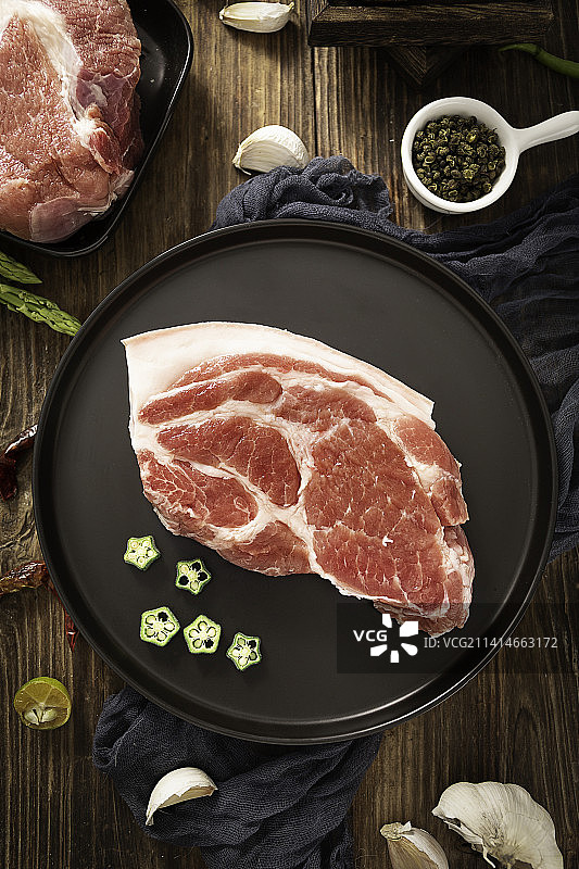 猪肉前腿肉夹心肉梅花肉图片素材