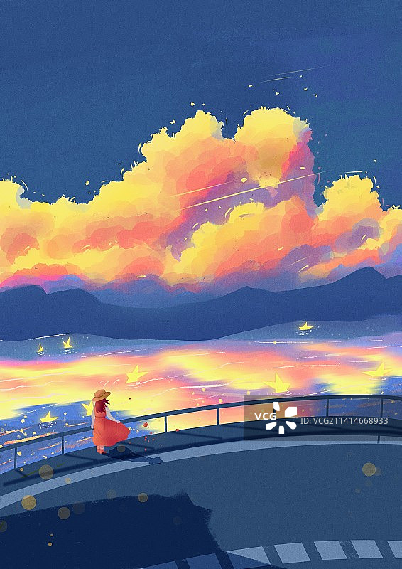 治愈系插画图片素材