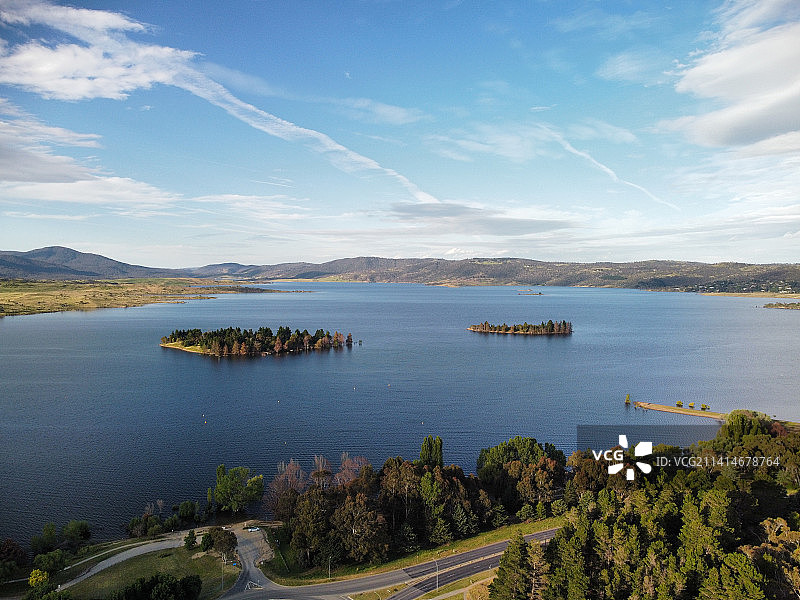 金达拜恩湖泊的迷人景色，新南威尔士州，澳大利亚图片素材