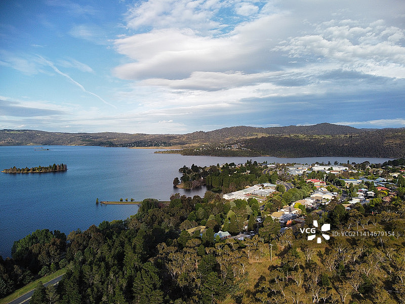 金达拜恩湖泊的迷人景色，新南威尔士州，澳大利亚图片素材