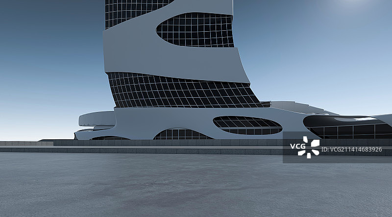 元宇宙超现实三维渲染户外建筑图片素材