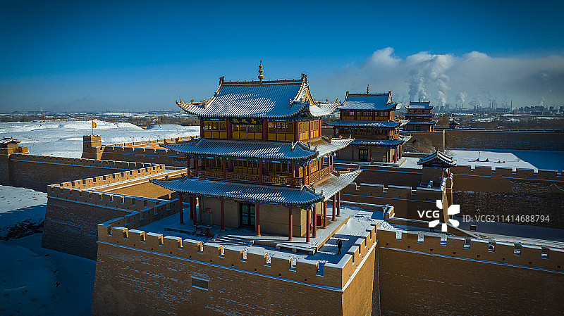 雪景嘉峪关图片素材