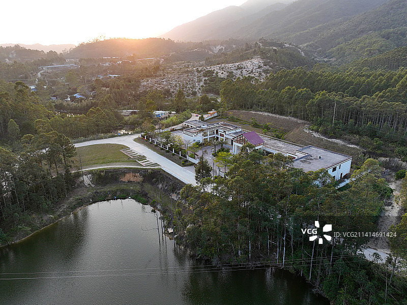 广东省惠州市博罗县象头山普福禅院航拍图片素材