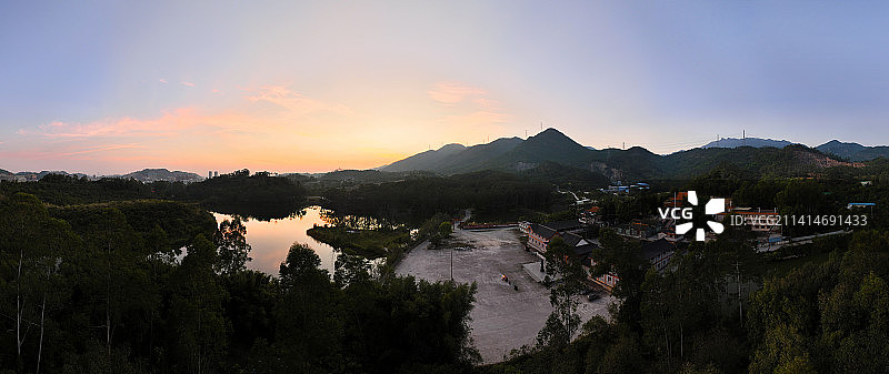 广东省惠州市博罗县象头山普福禅院航拍图片素材