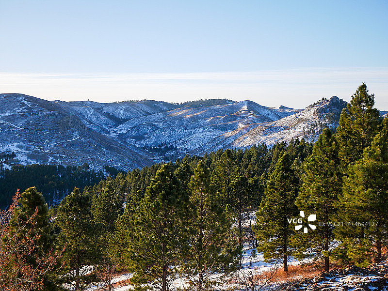 美国南达科他州西彭宁顿雪山风光图片素材