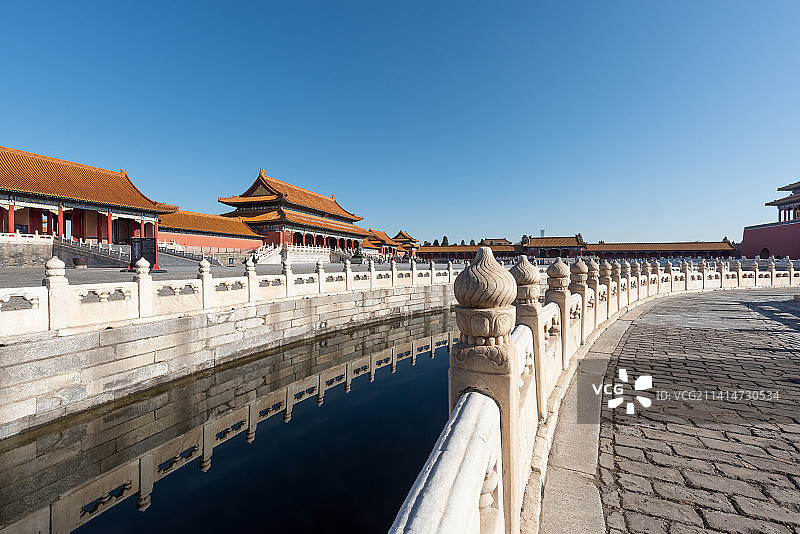 故宫太和门前的金水河图片素材