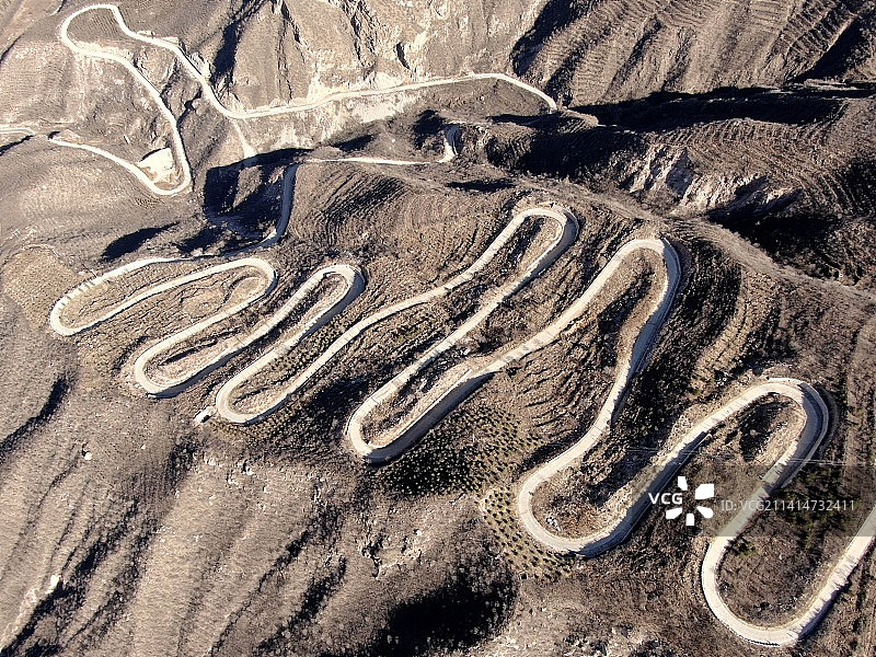 太行山盘山路图片素材