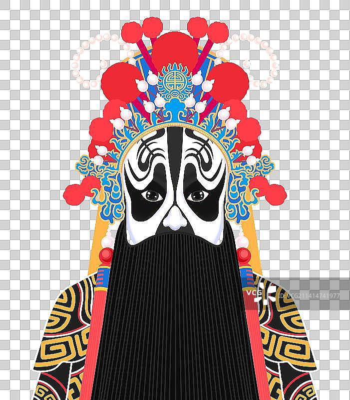 卡通国粹京剧脸谱项羽插画图片素材