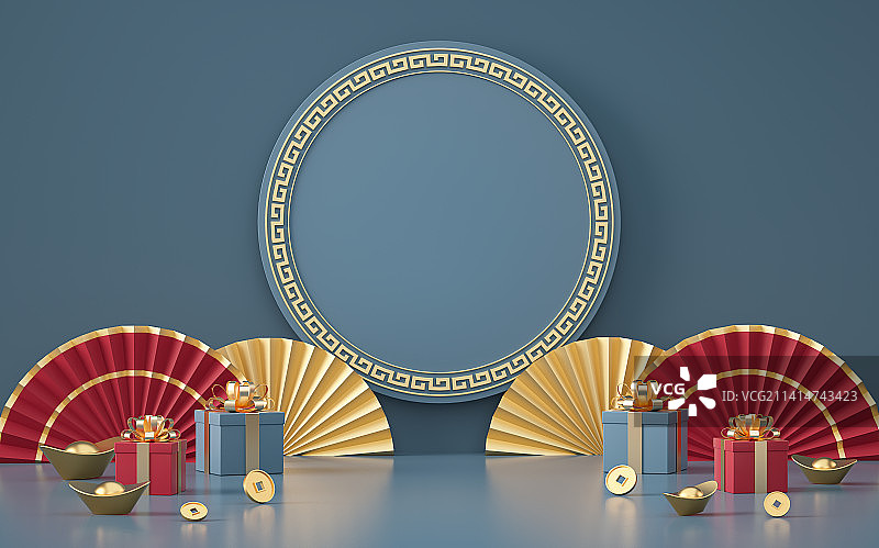 3d产品展台春节场景新年背景图片素材