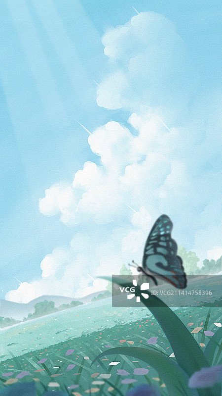 二十四节气春季竖版插画图片素材