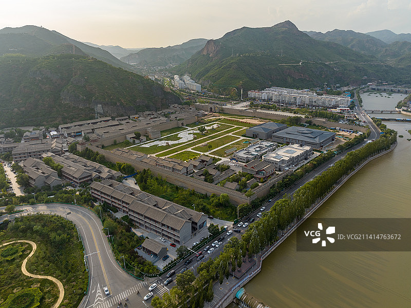 中国河北张家口大境门景区航拍图片素材