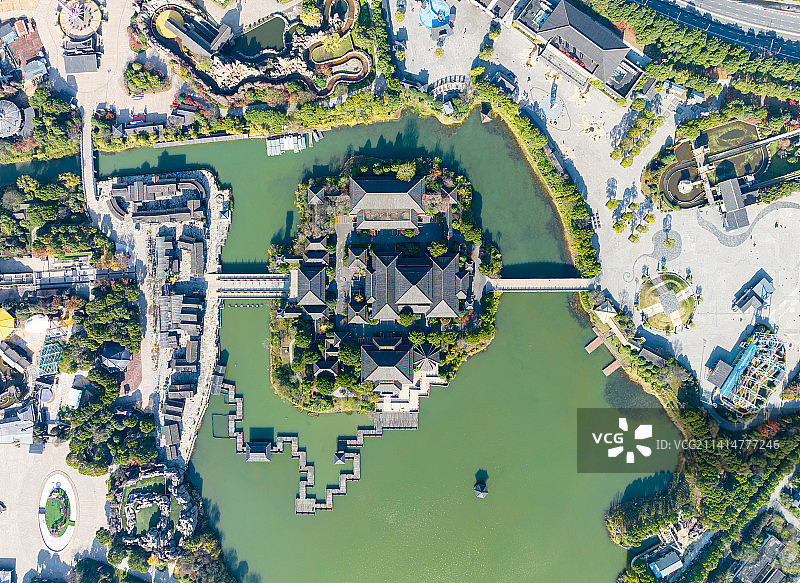 江苏省常州市春秋淹城遗址旅游区建筑风光图片素材