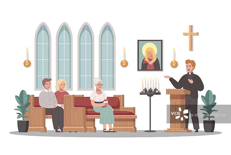 基督教教堂卡通图片素材