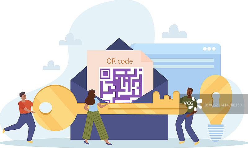 带有钥匙的人员组成图片素材