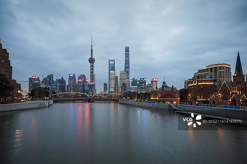 咋浦路桥望浦东图片素材