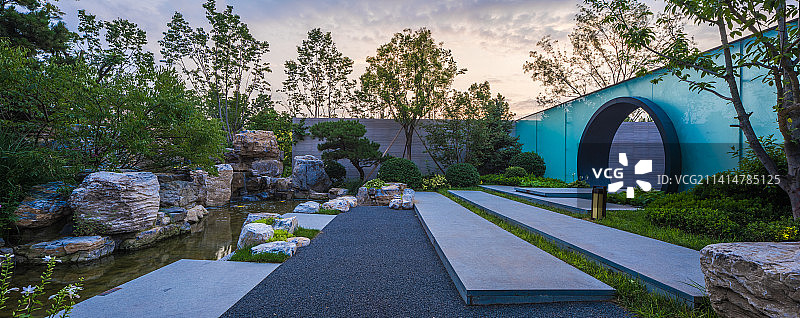 别墅庭院园林景观图片素材