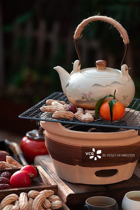 中式围炉煮茶氛围图片素材