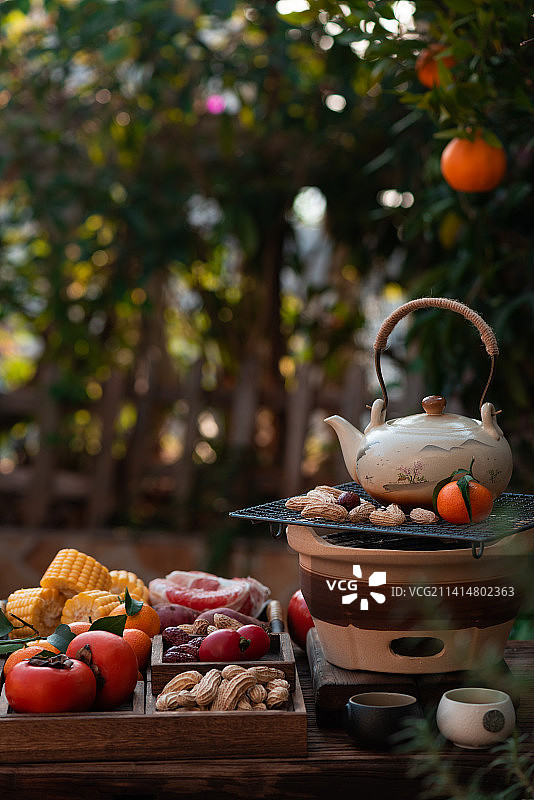 中式围炉煮茶氛围图片素材