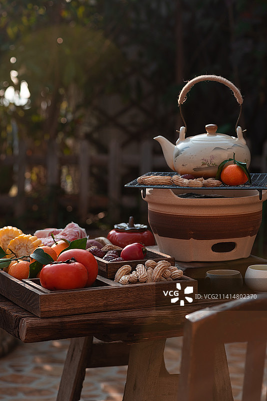 中式围炉煮茶氛围图片素材