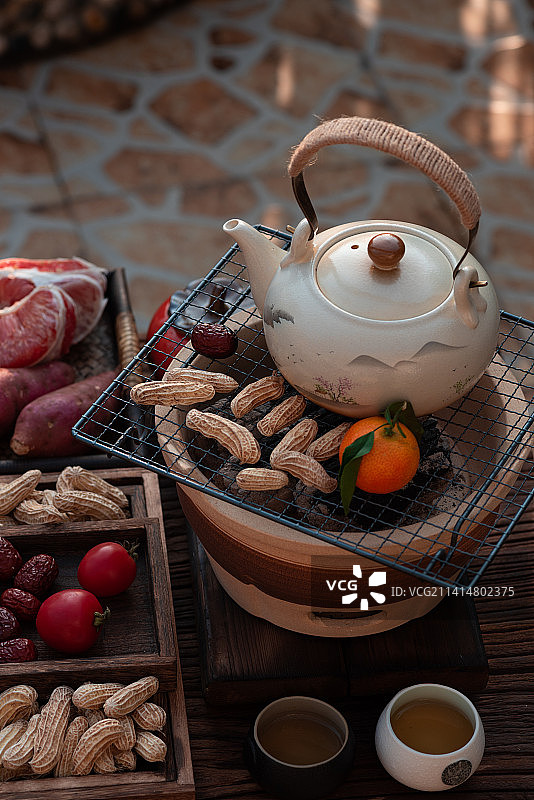 中式围炉煮茶氛围图片素材