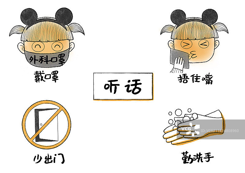 抗疫注意事项图片素材