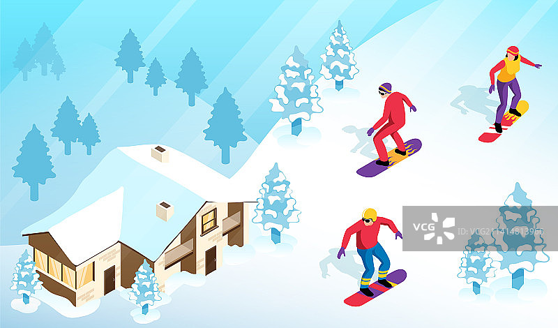 2.5D滑雪场图片素材