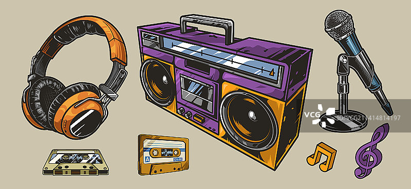 复古音乐设备标志图片素材
