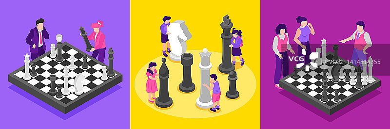 2.5D国际象棋组合图片素材