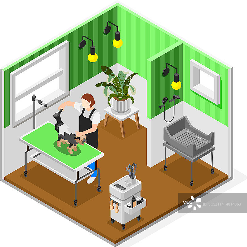 2.5D宠物美容院组合图片素材