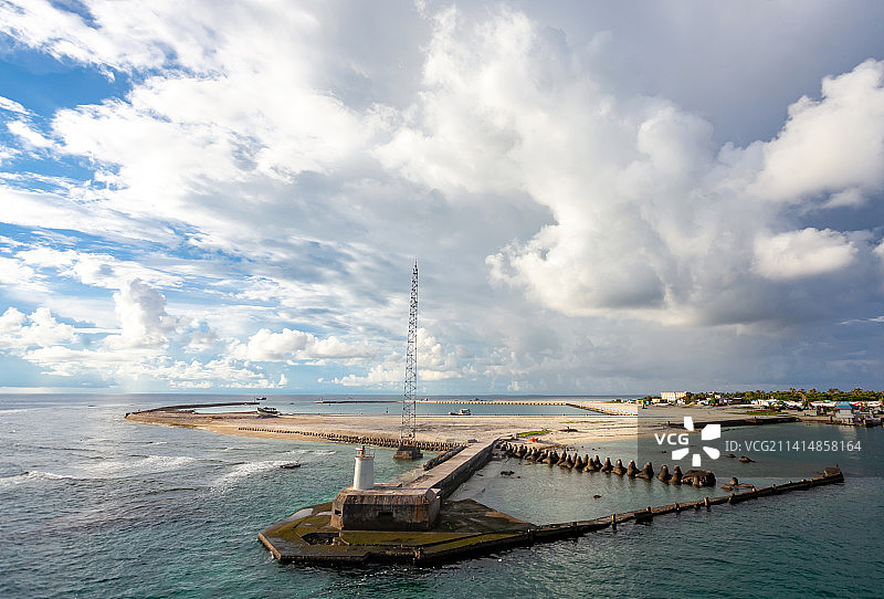 海南三沙市西沙永兴岛海岛风光图片素材