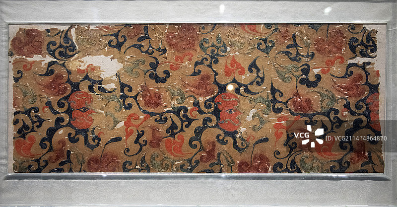 北京中国国家博物馆乘云绣绮西汉1972年湖南长沙马王堆一号汉墓出土图片素材