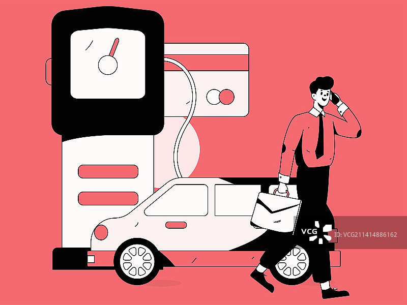 办理加油卡获得优惠矢量互联网运营插画图片素材