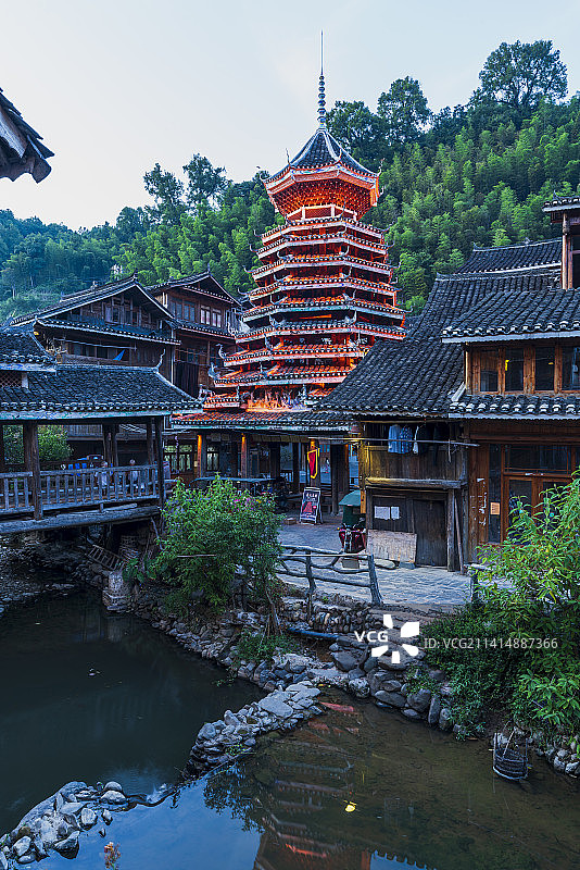 贵州 黔东南州黎平县 肇兴侗寨风光图片素材