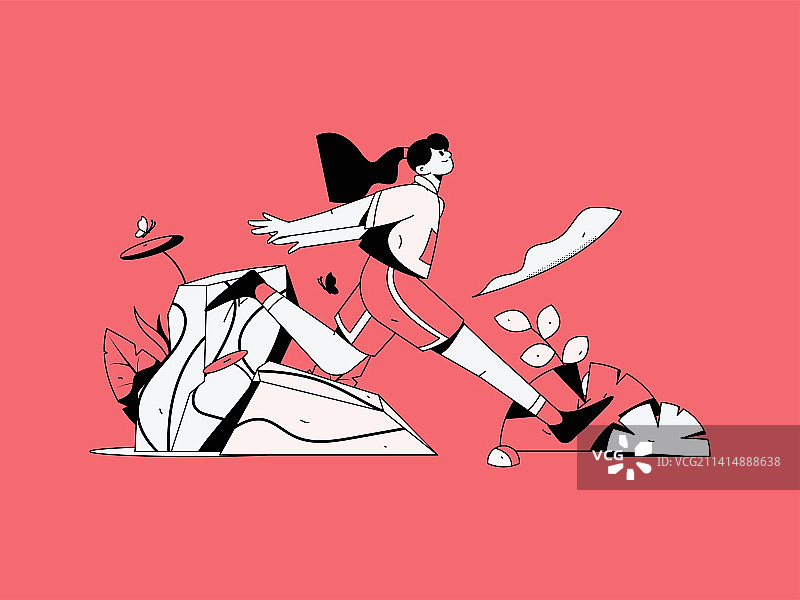 锻炼健康跑步矢量互联网运营插画图片素材
