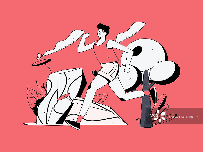 锻炼健康跑步矢量互联网运营插画图片素材